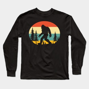 Vintage Retro Bigfoot Forest Long Sleeve T-Shirt